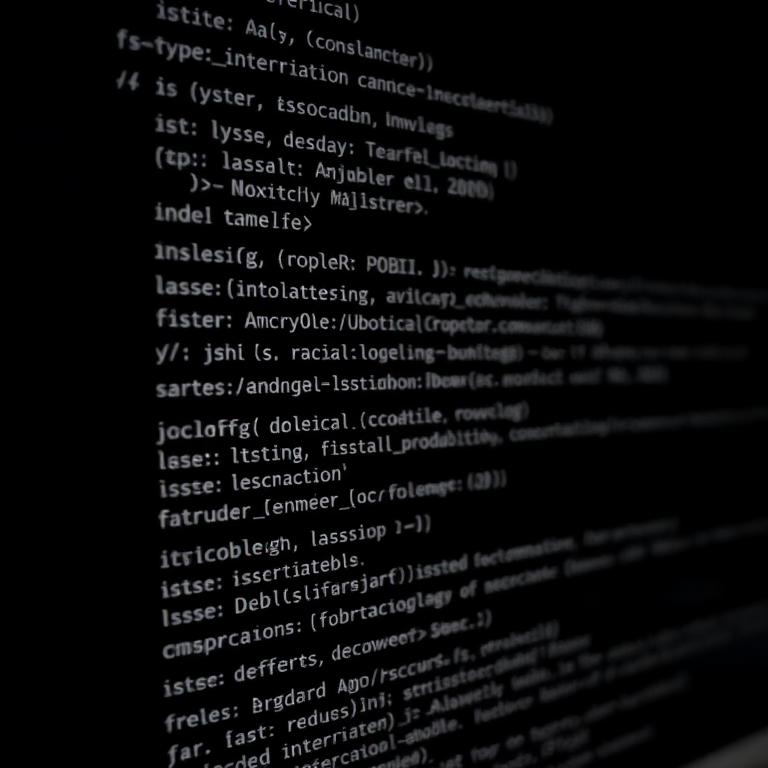 Code on screen